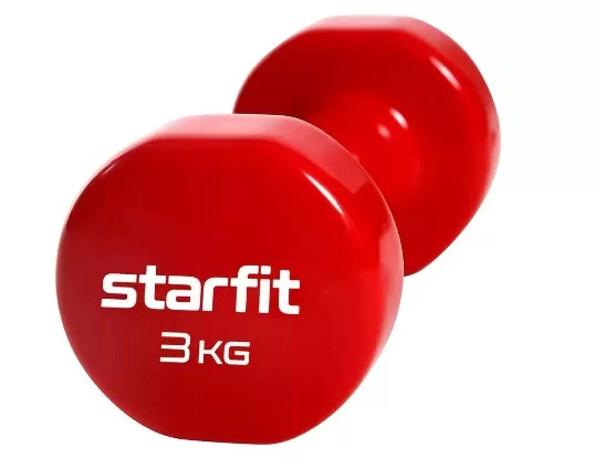 Фото Гантели виниловые 3 кг StarFit Core DB-101 красный (пара) УТ-00020385 со склада магазина СпортЕВ