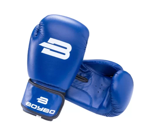 Фото Перчатки боксерские BoyBo Basic синие BBG100 со склада магазина СпортЕВ
