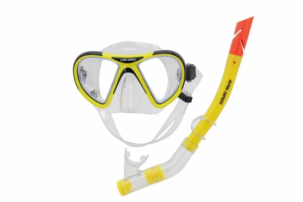 Фото Набор для плавания Alpha Caprice (маска+трубка) MS-1399S24 ПВХ желтый со склада магазина СпортЕВ