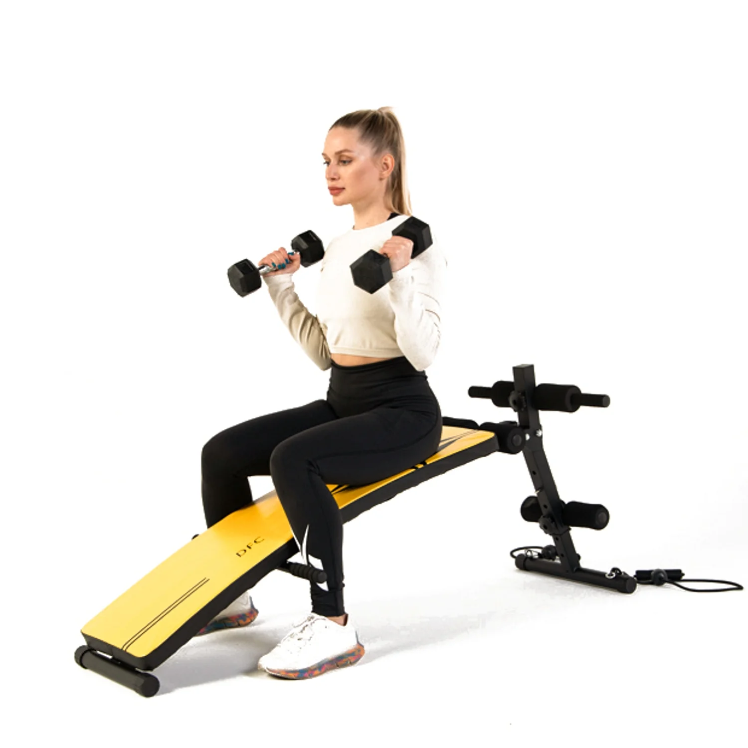 Фото Скамья для пресса DFC гантели, эспандеры D102RY со склада магазина Спортев