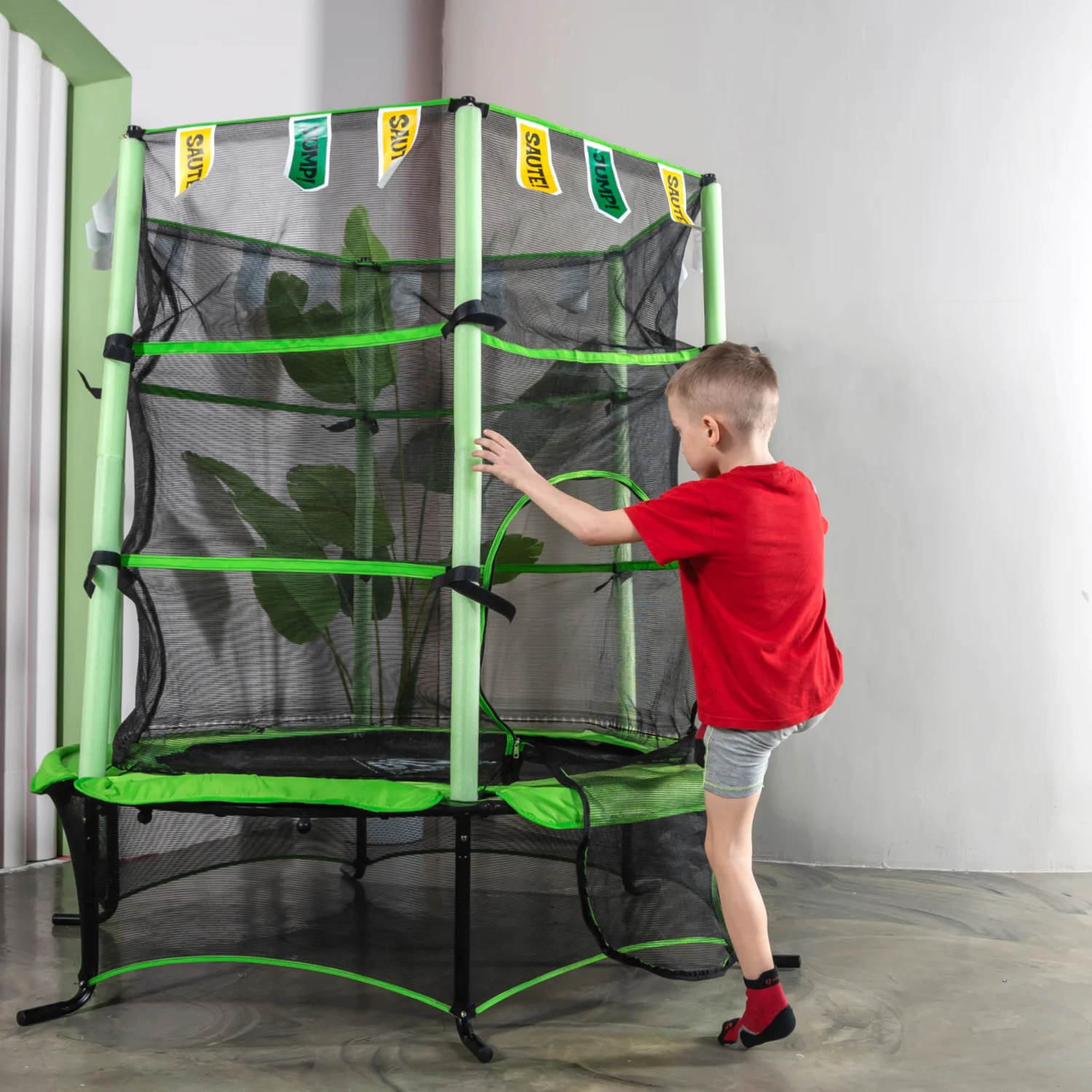 Фото Батут DFC JUMP KIDS 55" зеленый, сетка (137см) 55INCH-JD-G со склада магазина Спортев