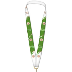 Лента для медали бело-зеленая ГТО (1-сторонняя, 25 мм)