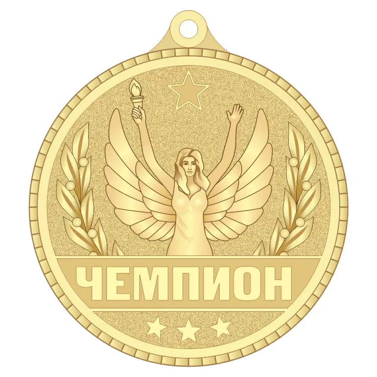 Фото Медаль MZP 309-55/G "Чемпион" (D-55мм, s-2мм) латунь со склада магазина Спортев