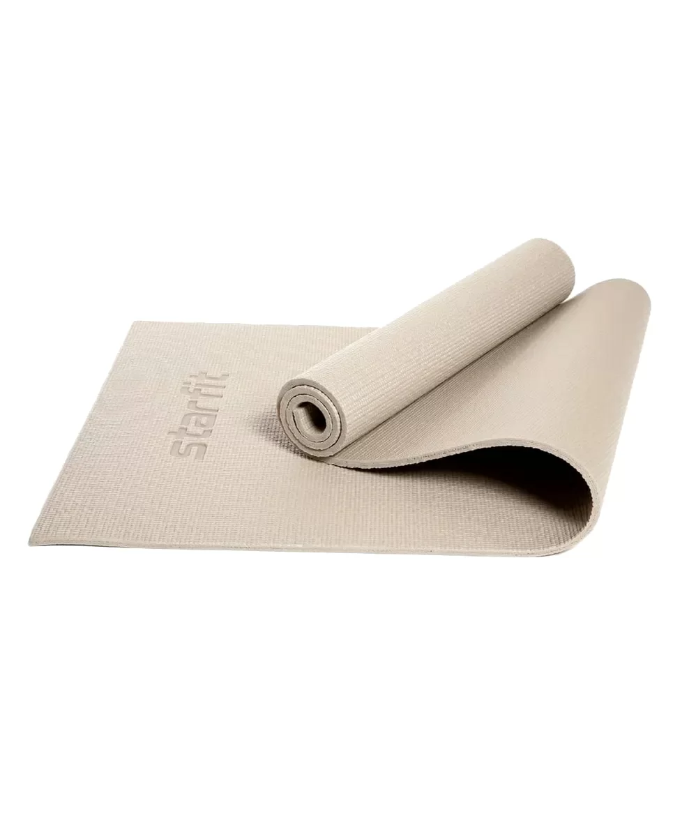 Фото Коврик для йоги 173x61x1,0 см StarFit FM-101 PVC тепло-серый пастель 18909 со склада магазина СпортЕВ