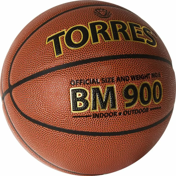 Фото Мяч баскетбольный Torres BM900 размер №6 ПУ темно оранж-черный B32036 со склада магазина СпортЕВ