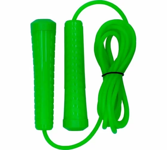 Фото Скакалка 3 м Fortius Neon ручки пластиковые зеленая F210401-3FG со склада магазина СпортЕВ
