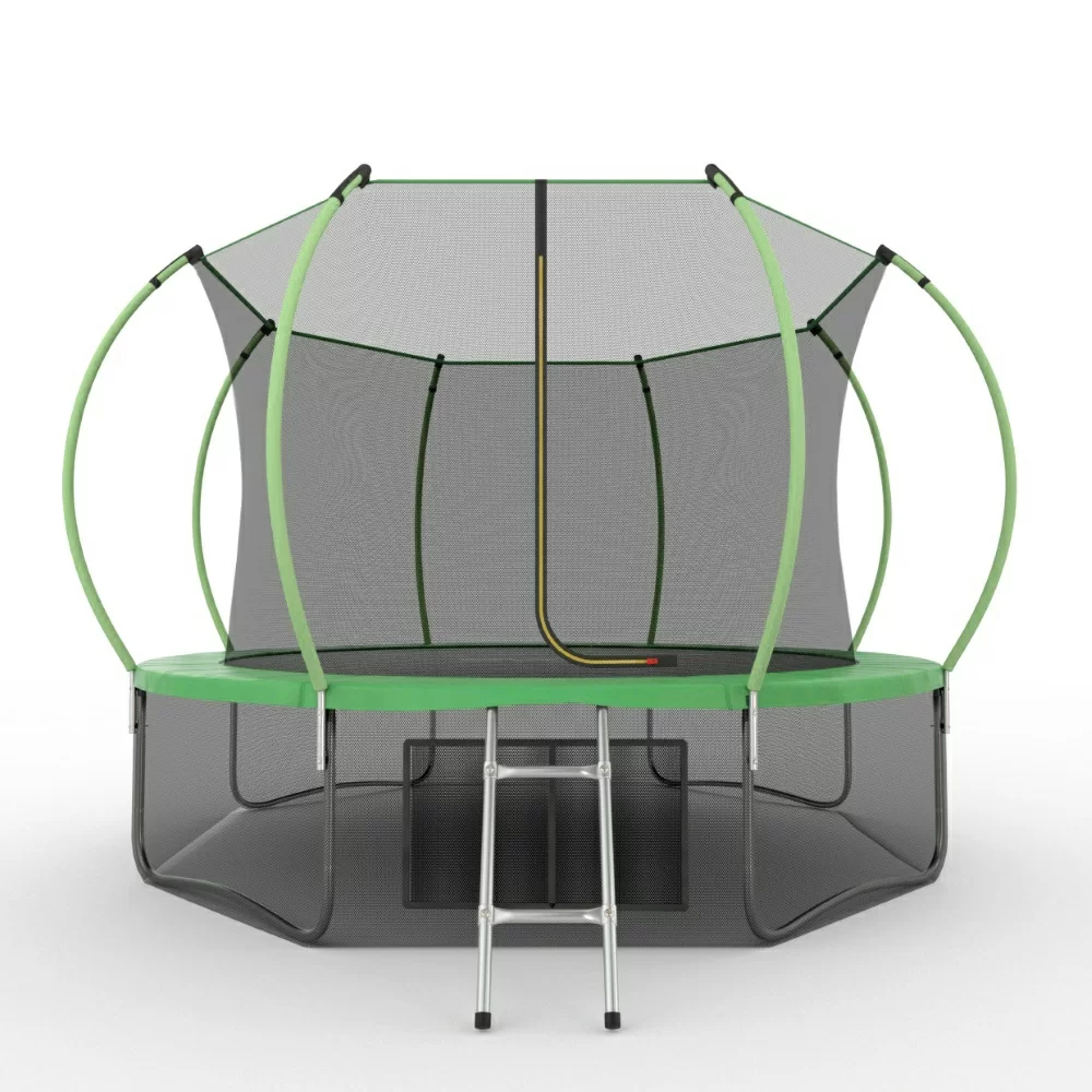 Фото EVO JUMP Internal 12ft (Green) + Lower net. Батут с внутренней сеткой и лестницей, диаметр 12ft (зеленый) + нижняя сеть со склада магазина СпортЕВ