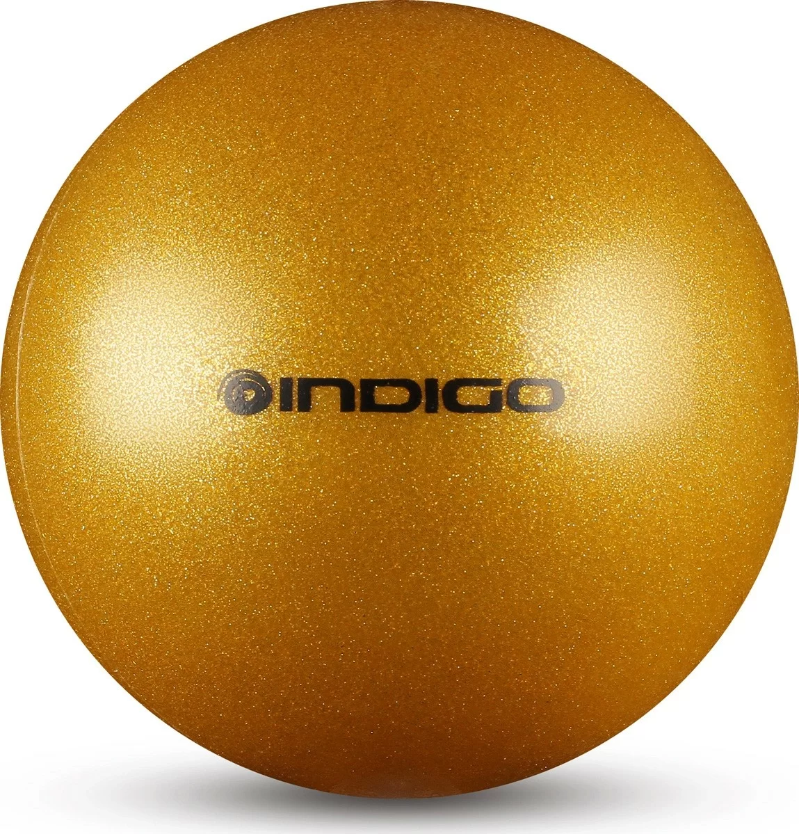 Фото Мяч для художественной гимнастики 15 см 300 г Indigo металлик золотой с блестками IN119 со склада магазина СпортЕВ
