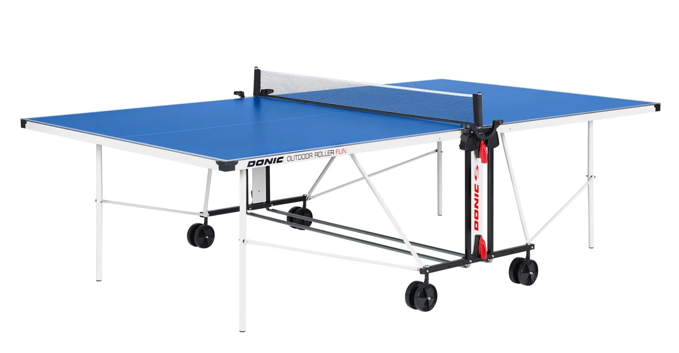 Фото Теннисный стол DONIC OUTDOOR ROLLER FUN BLUE с сеткой 4мм 230234-B со склада магазина Спортев