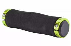 Грипсы XH-GN02BL 130 мм черные, материал EVA, зеленые кольца 150243