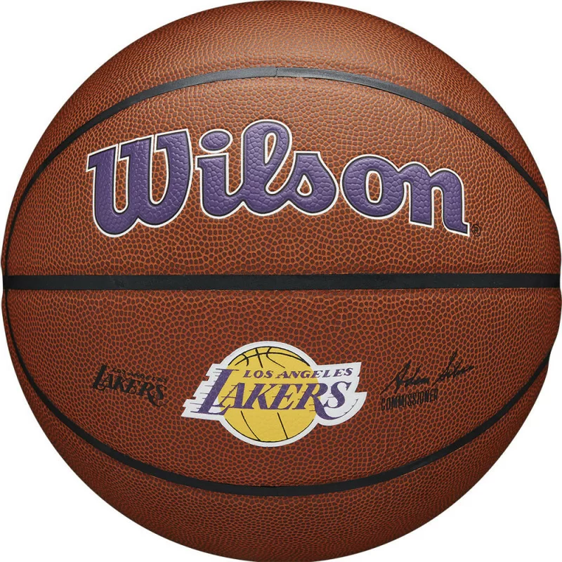 Фото Мяч баскетбольный Wilson NBA LA Lakers размер №7 коричневый WTB3100XBLAL со склада магазина СпортЕВ