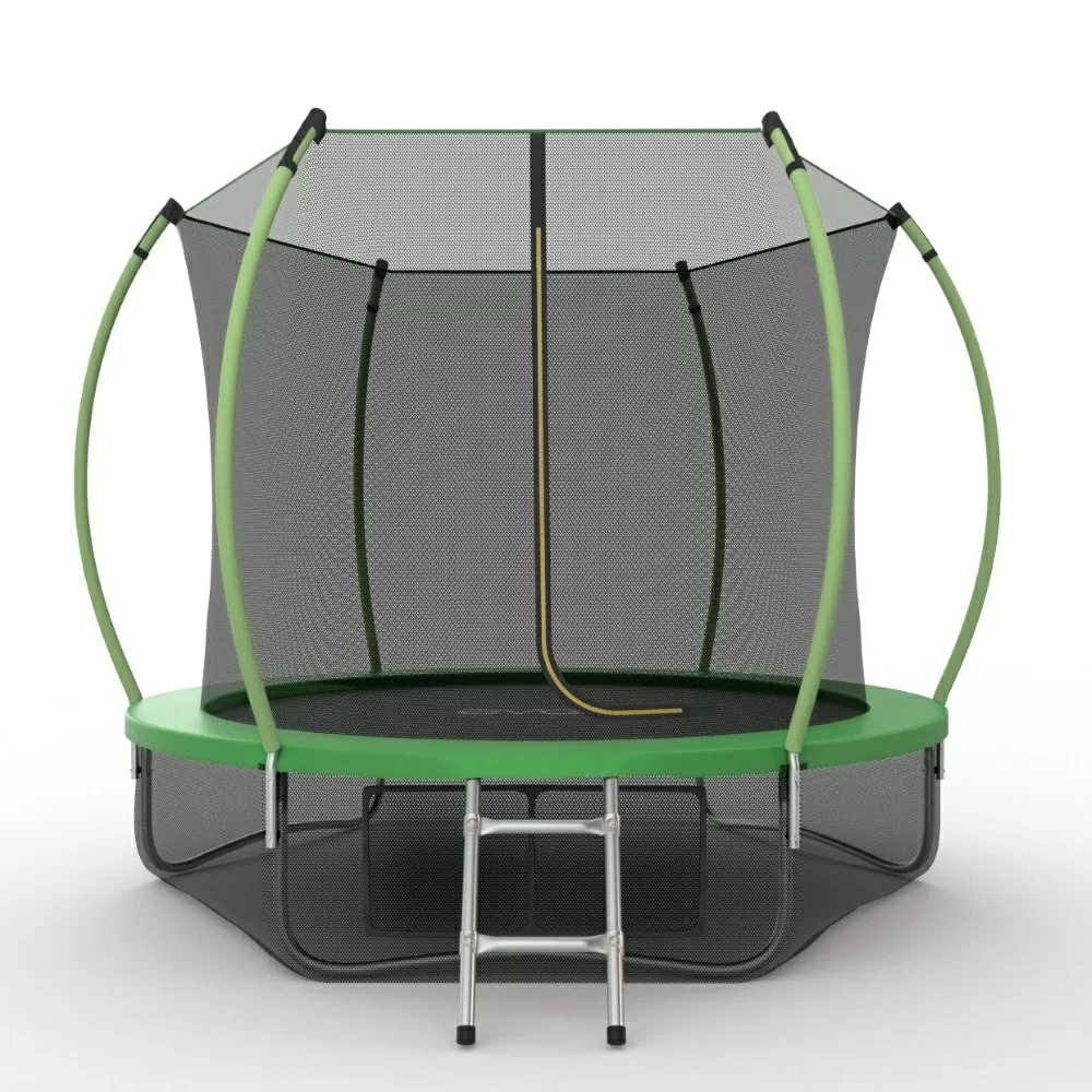 Фото EVO JUMP Internal 10ft (Green) + Lower net. Батут с внутренней сеткой и лестницей, диаметр 10ft (зеленый) + нижняя сеть со склада магазина СпортЕВ
