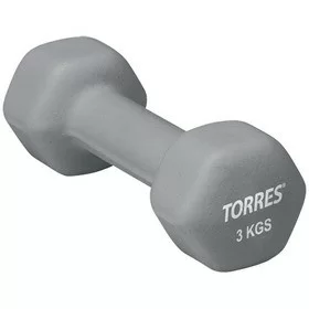 Фото Гантель неопреновая 3 кг Torres серый PL55013 со склада магазина СпортЕВ