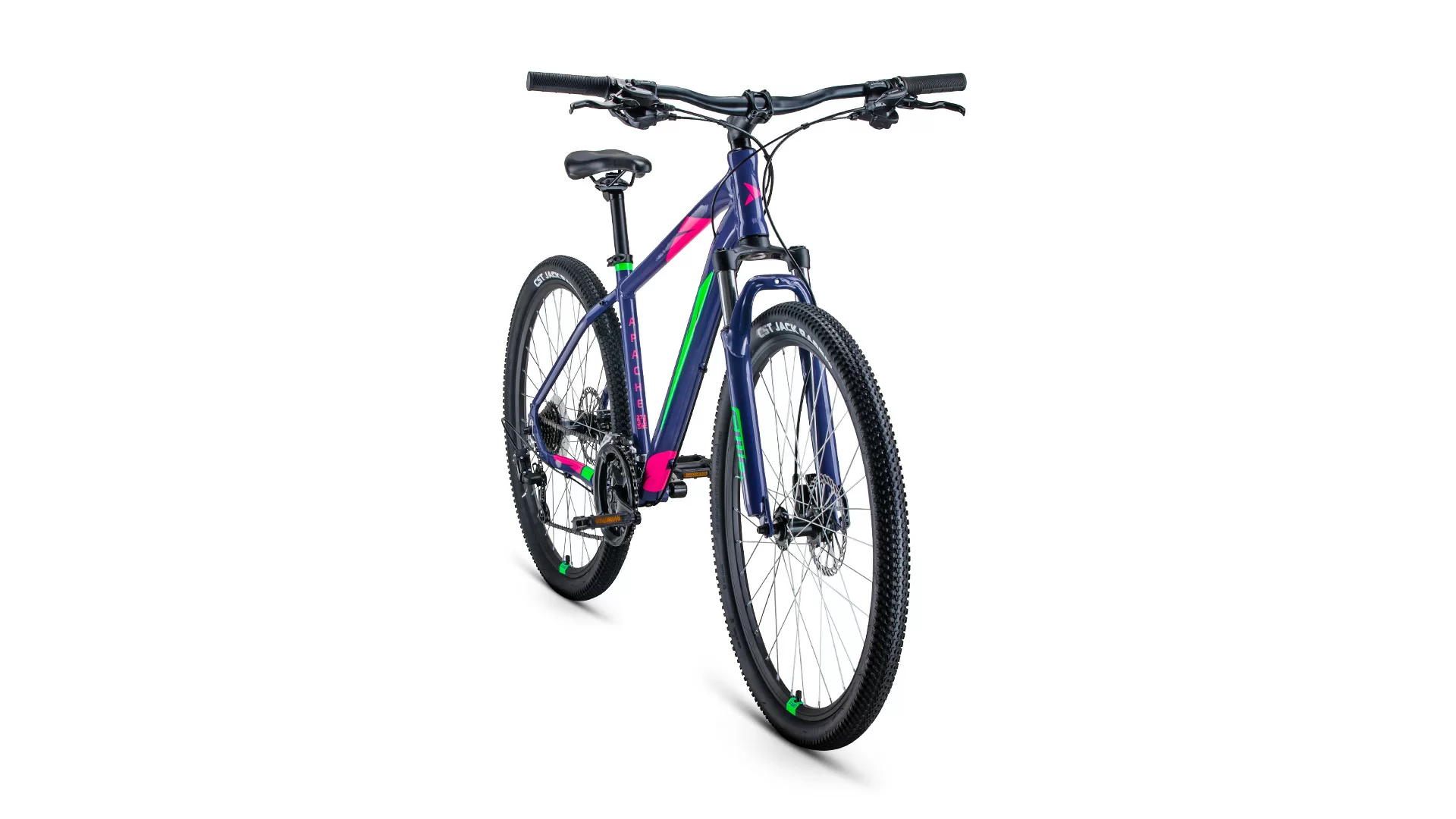 Фото Велосипед Forward Apache 27.5 3.0 HD (21ск) (2022) фиолетовый/зеленый со склада магазина СпортЕВ