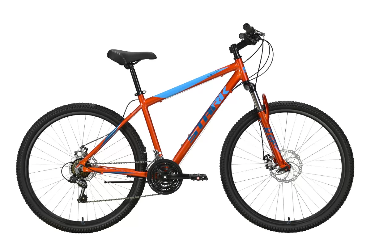 Фото Велосипед Stark Outpost 27.1 D (2023) оранжевый/голубой/синий со склада магазина Спортев