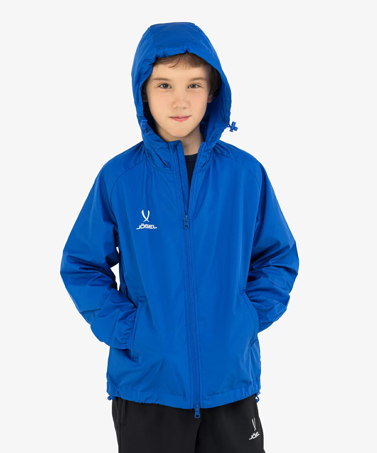 Фото Куртка ветрозащитная CAMP Rain Jacket, синий, детский Jögel со склада магазина СпортЕВ