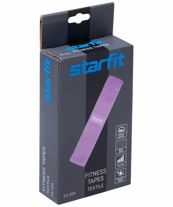 Фото Мини-эспандер StarFit ES-204 тканевый, низкая нагрузка, фиолетовый УТ-00016663 со склада магазина СпортЕВ