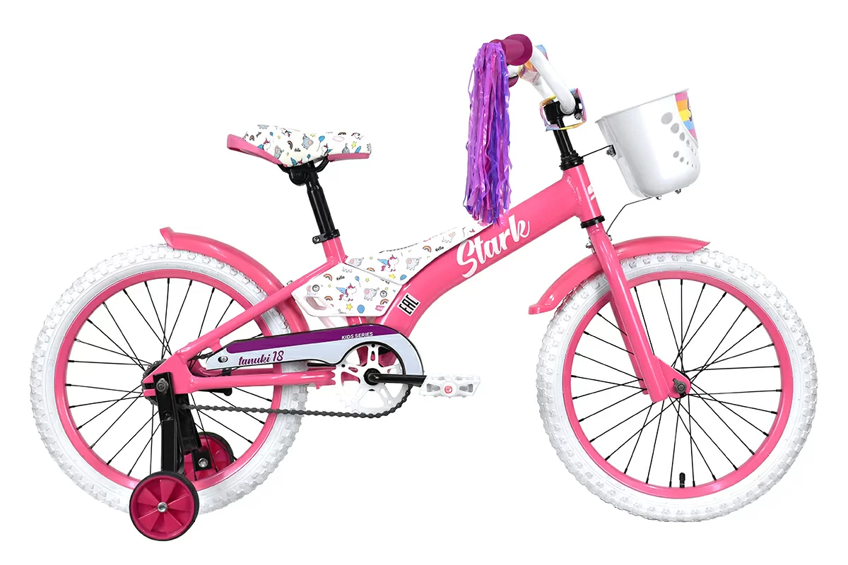 Фото Велосипед Stark Tanuki 18 Girl (2023) розовый/фиолетовый/черный со склада магазина СпортЕВ