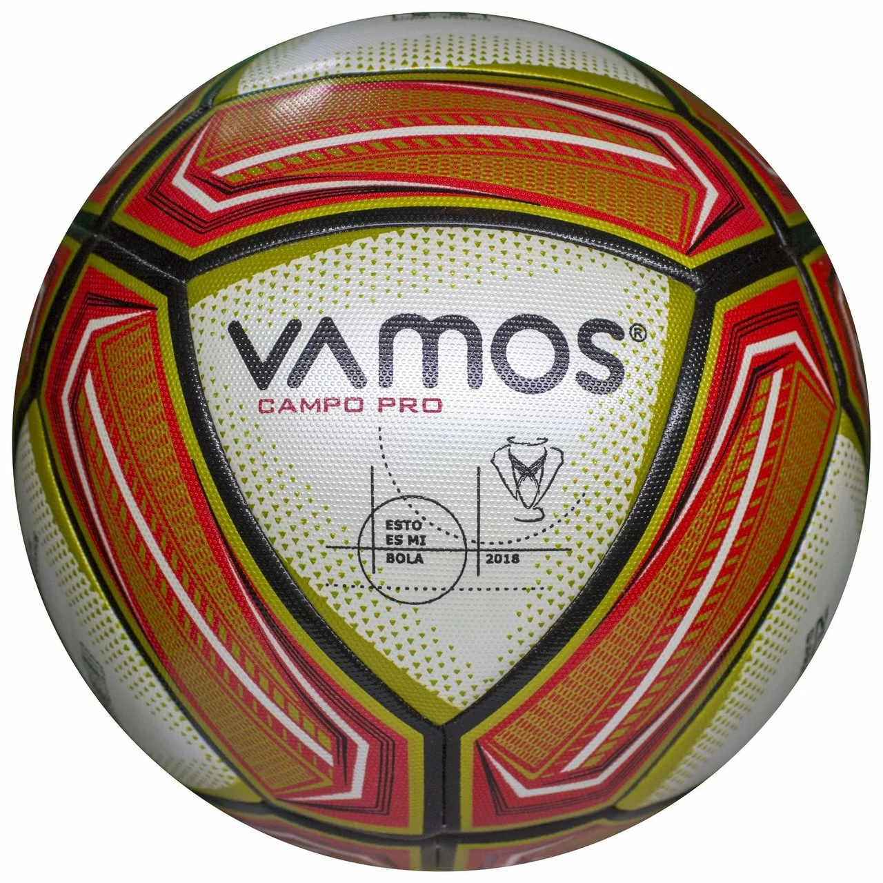 Фото Мяч футбольный Vamos Campo Pro №5 20П бело-красно-золотистый BV 1053-WCP со склада магазина СпортЕВ
