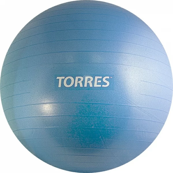 Фото Фитбол 75 см Torres ПВХ антивзрыв, с насосом, голубой AL121175BL со склада магазина СпортЕВ