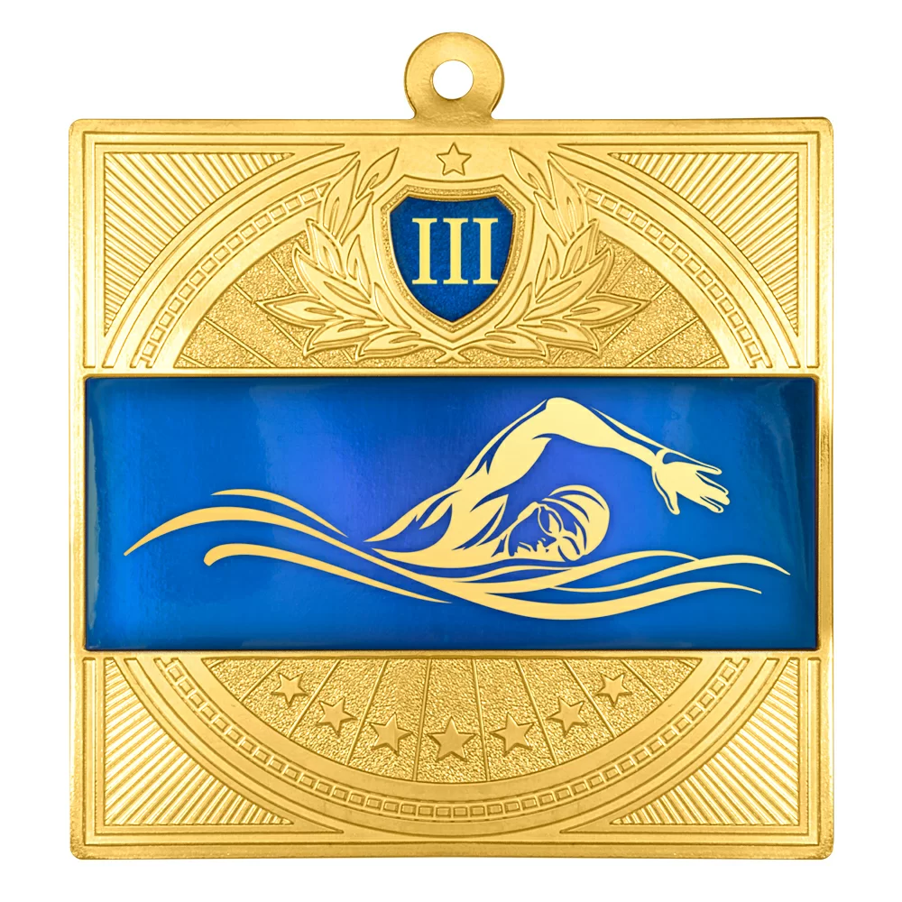 Фото Медаль MZP 301-65/GBU кроль 2 место (65х65мм, s-2,5мм) латунь со склада магазина Спортев