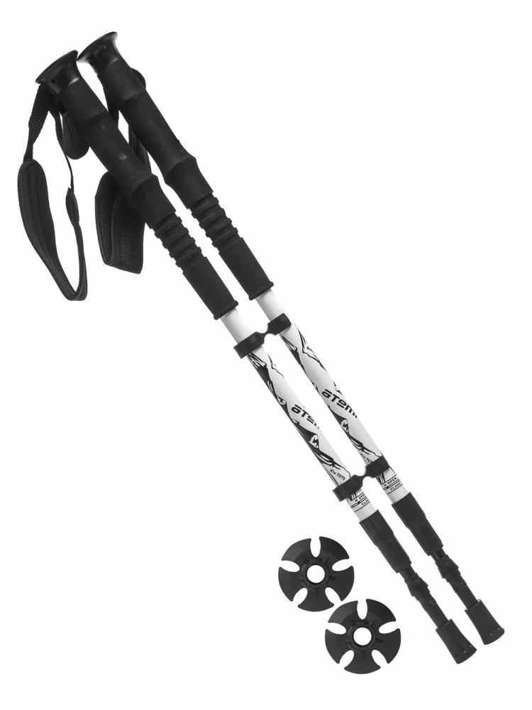 Фото Треккинговые палки Atemi телескоп., 18/16/14 мм, twist lock, antishok, р. 65-135, ATP-06 white со склада магазина Спортев