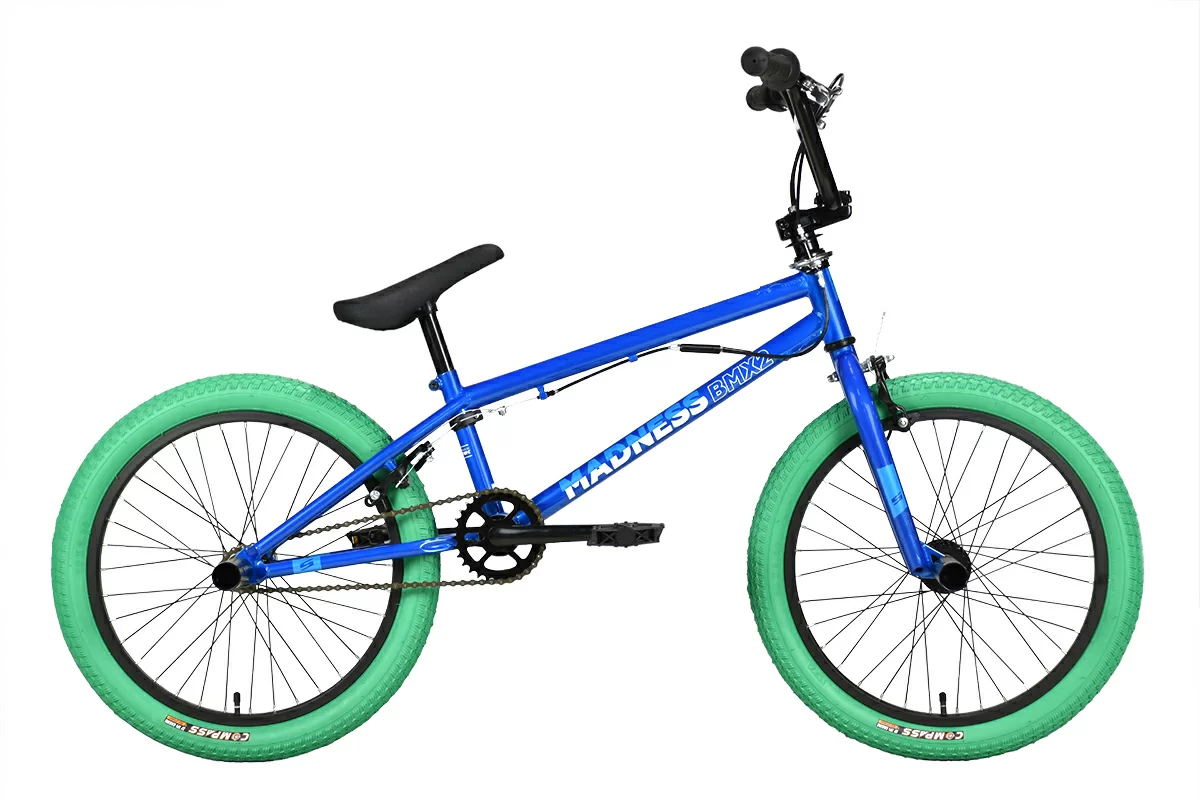 Фото Велосипед Stark Madness BMX 2 (2023) синий/белый/зеленый со склада магазина СпортЕВ