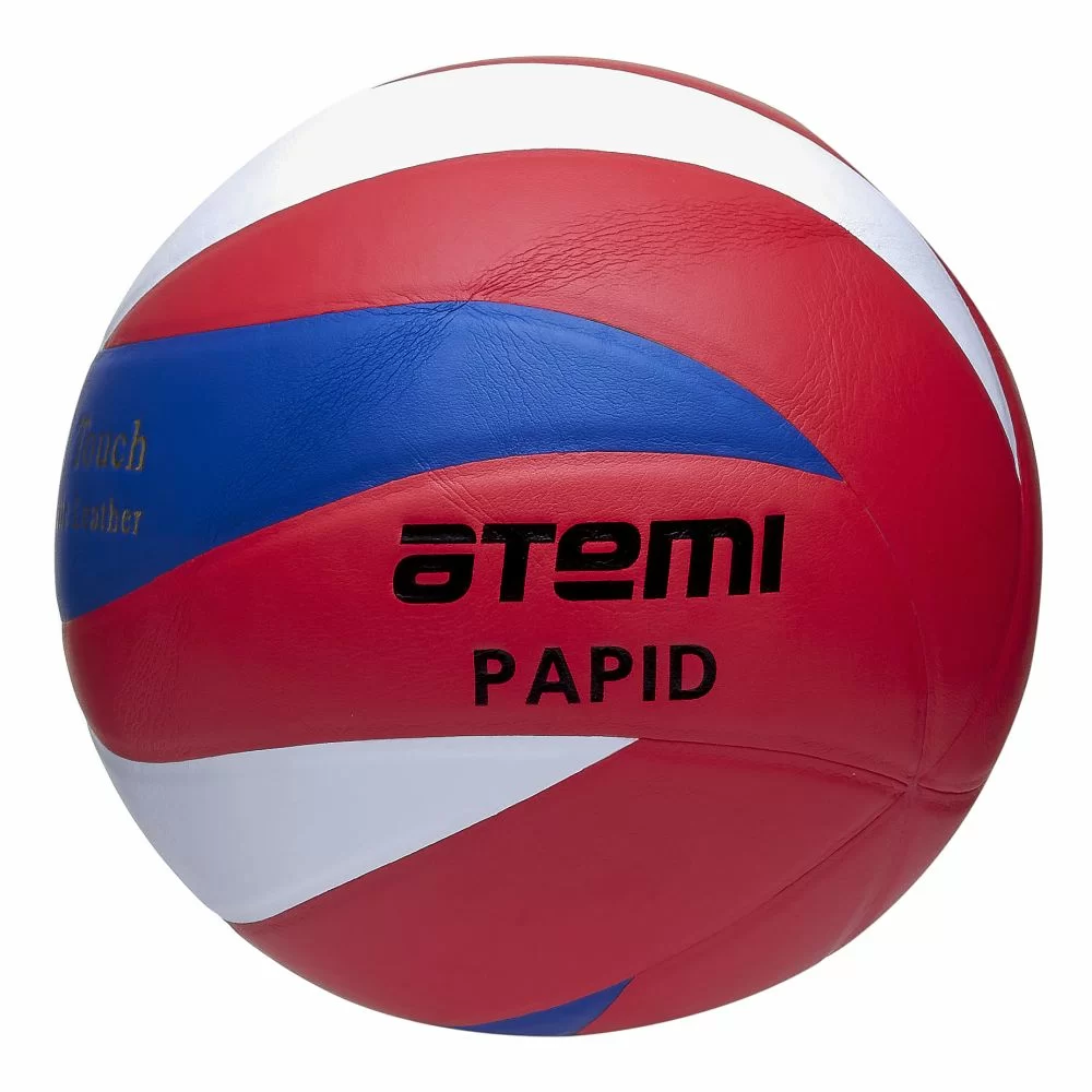 Фото Мяч волейбольный Atemi Rapid синт кожа, RU Soft черный/белый/красный со склада магазина СпортЕВ