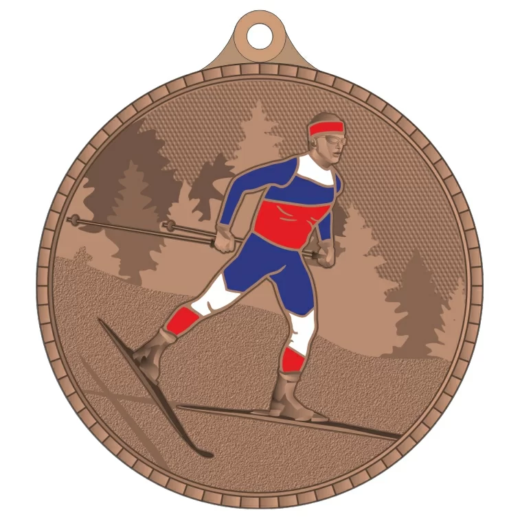 Фото Медаль MZP 614-55/В лыжник (D-55мм, s-2 мм) со склада магазина СпортЕВ