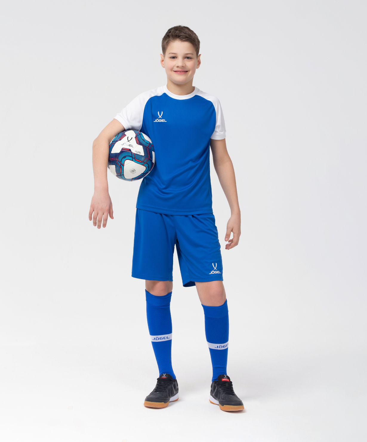 Фото Футболка игровая JOGEL CAMP Reglan Jersey, синий/белый, детский со склада магазина Спортев