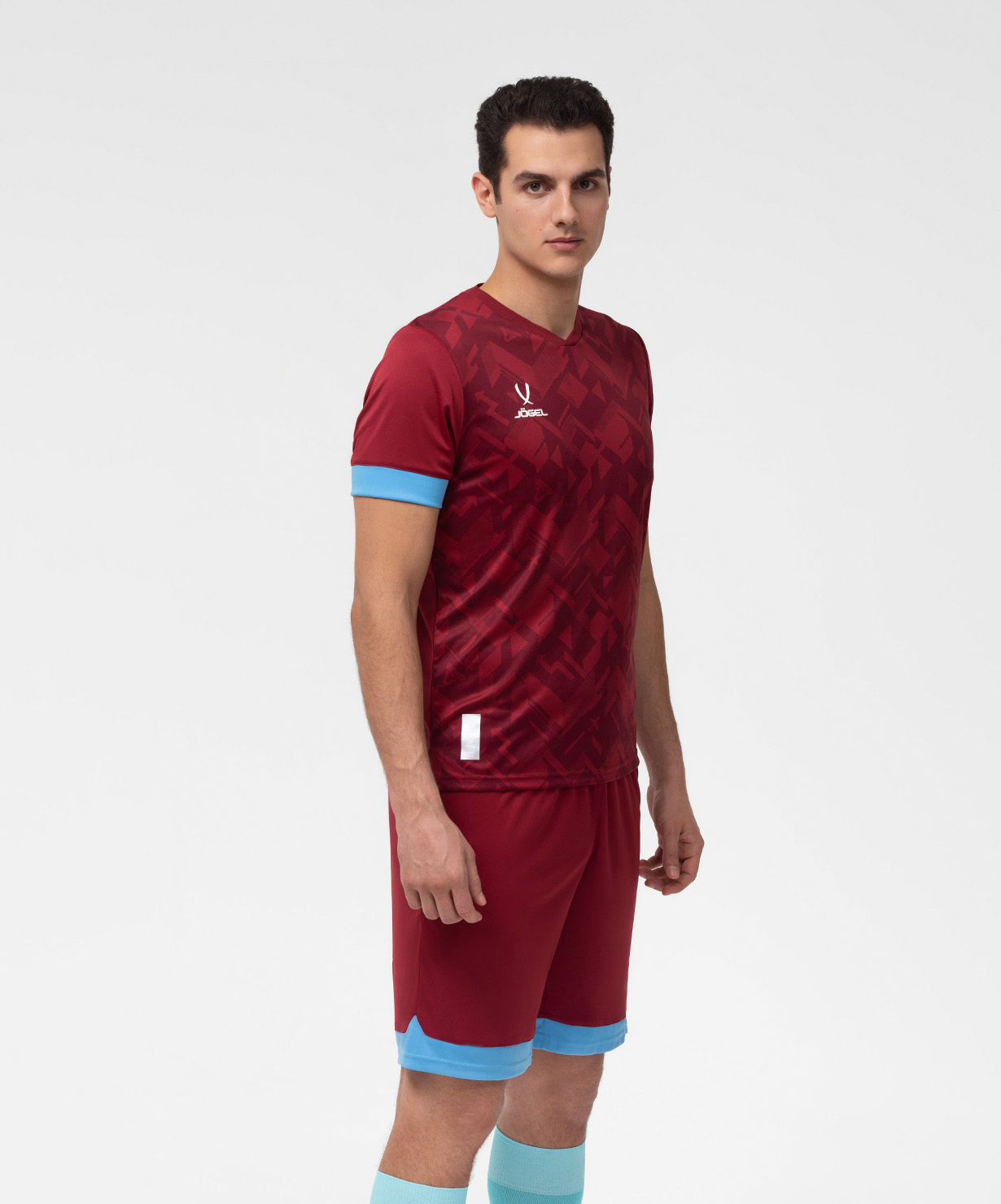 Фото Футболка игровая JOGEL DIVISION PerFormDRY Union Jersey, гранатовый/голубой/белый со склада магазина Спортев