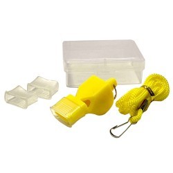 Свисток Classic пластиковый в боксе без шарика на шнурке желтый E39267-3