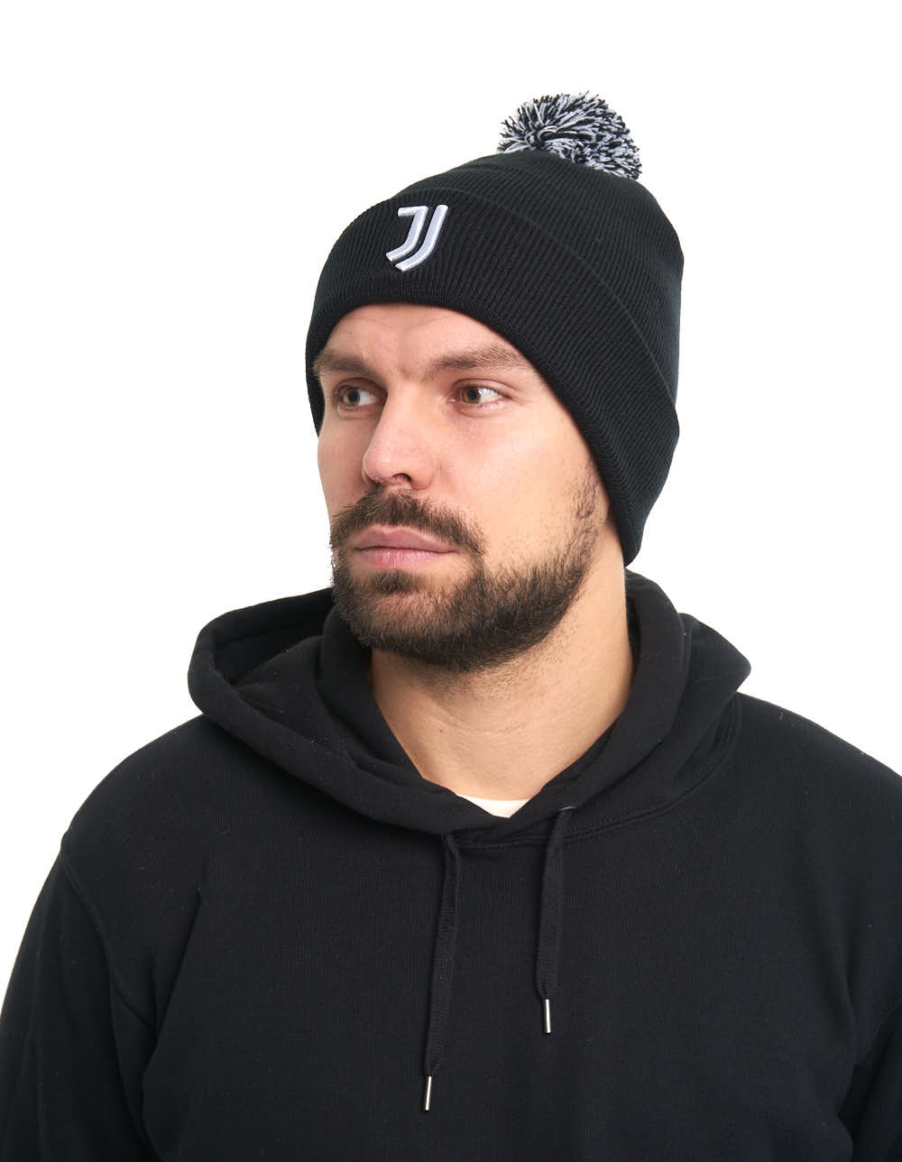 Фото Шапка FC Juventus с помпоном черная р.55-58 37304 со склада магазина Спортев
