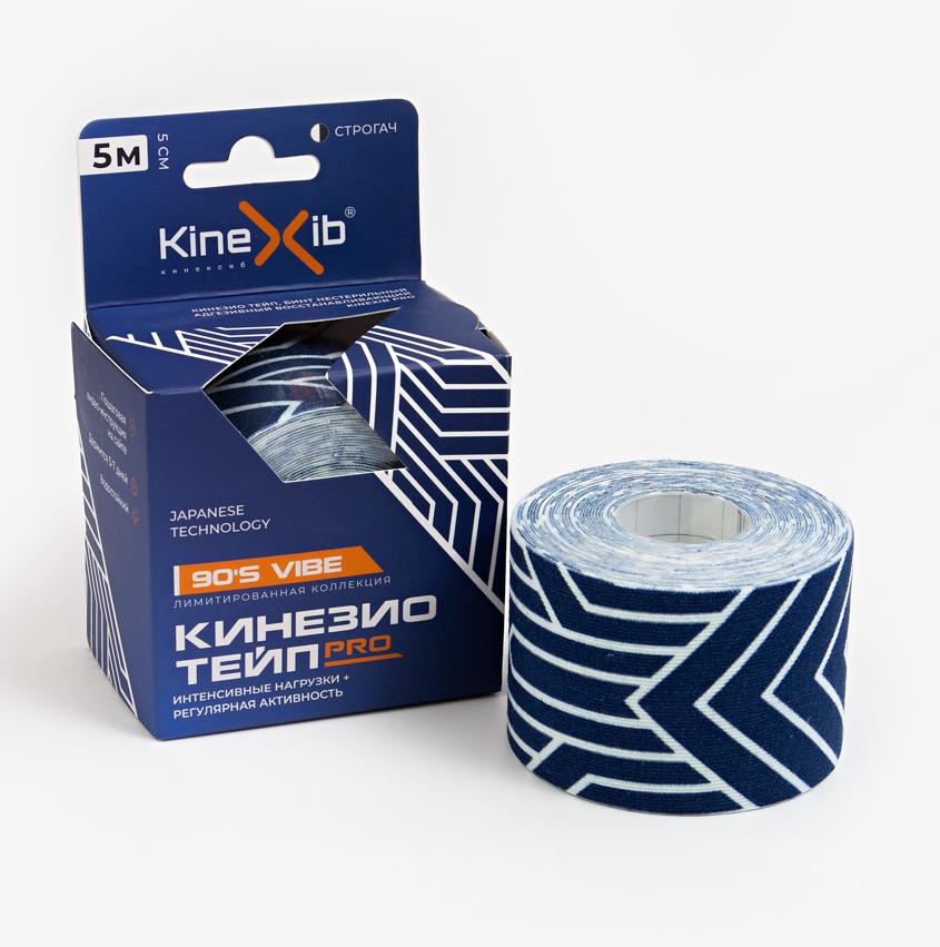 Фото Тейп Кинезио Kinexib Pro 5 м * 5 см синий/белый 28281 со склада магазина Спортев