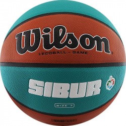 Мяч баскетбольный Wilson VTB Sibur Gameball Eco размер №7 композит бутил. кам. корич-бирюз. WTB0547XBVTB