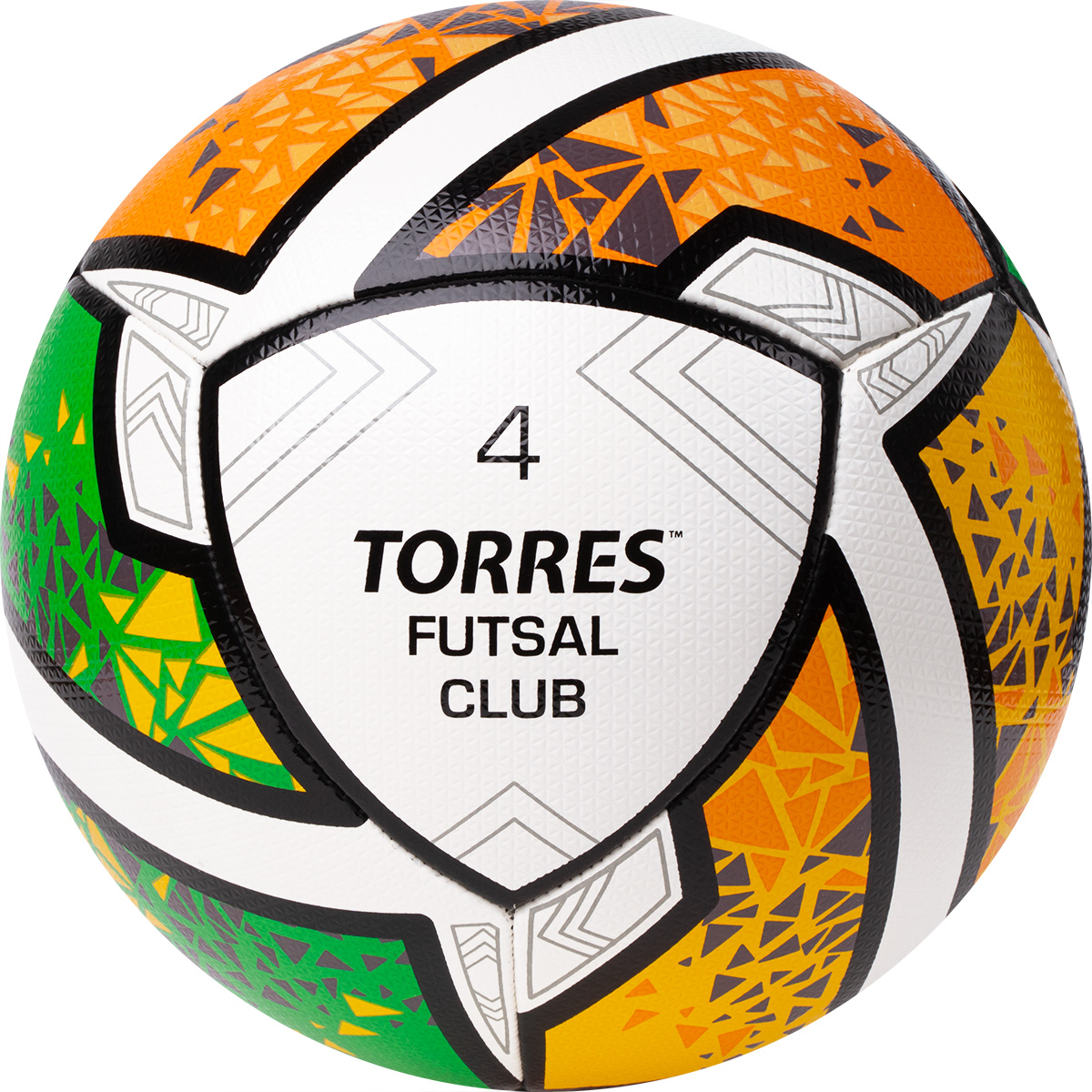 Фото Мяч футзальный Torres Futsal Club №4 10 пан. ПУ бело-зел-оранж FS323764 со склада магазина Спортев