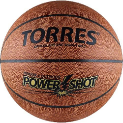 Мяч баскетбольный Torres Power Shot размер №7 ПУ оранжево-белый B32087