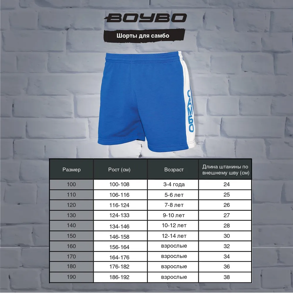 Шорты для самбо BoyBo синие (Маркировка) BSS450 Фото Шорты для самбо BoyBo синие (Маркировка) BSS450 со склада магазина Спортев