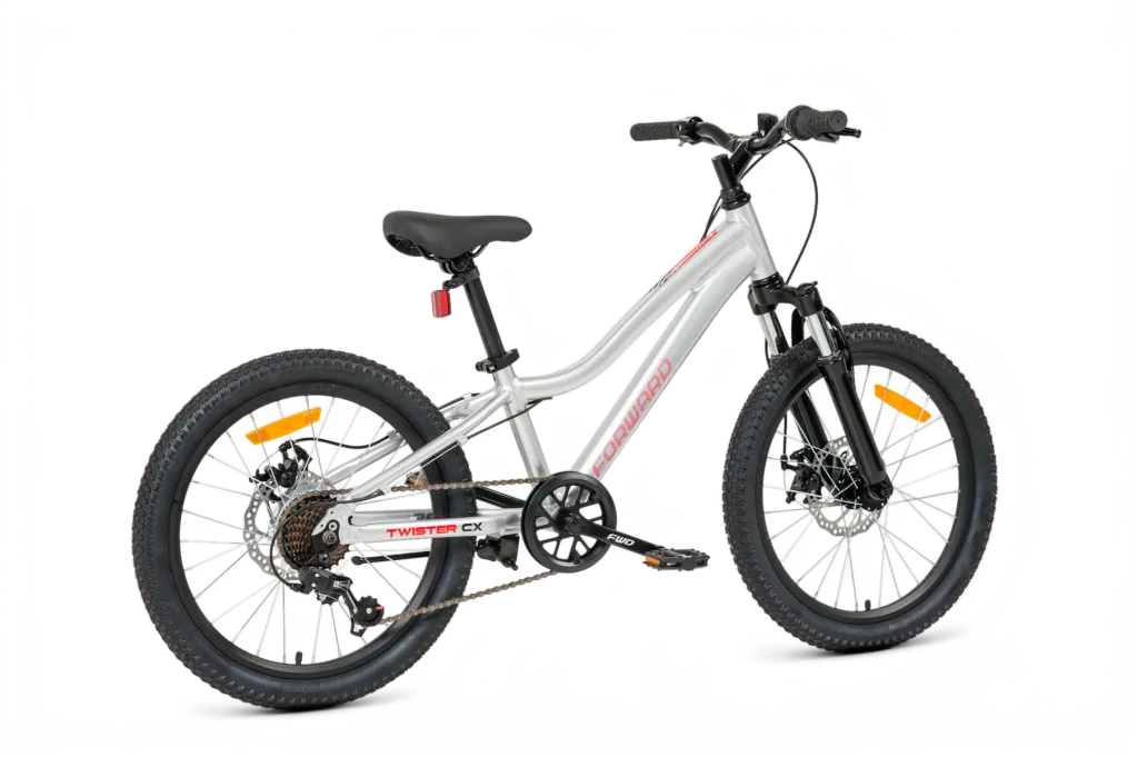 Фото Велосипед Forward Twister CX 20 (2026) серебристый со склада магазина Спортев