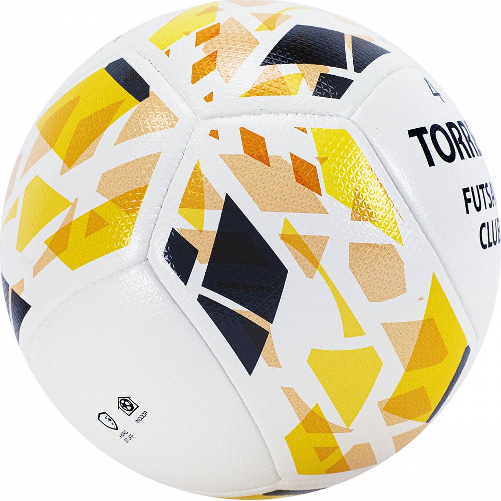 Фото Мяч футзальный Torres Futsal Club №4 10 пан. ПУ бело-зол-чер FS32084 со склада магазина Спортев