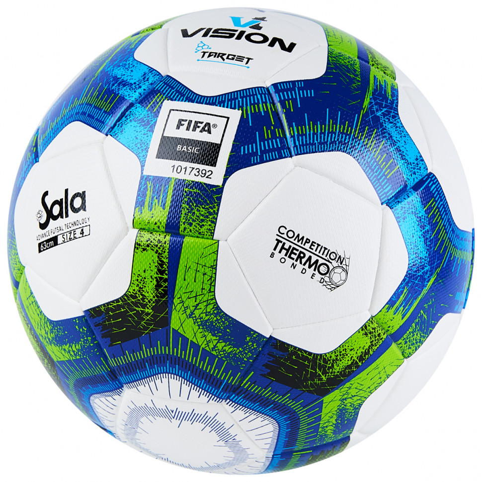 Фото Мяч футзальный Vision Target №4 FIFA Basic ПУ белый/синий FS324094 со склада магазина Спортев