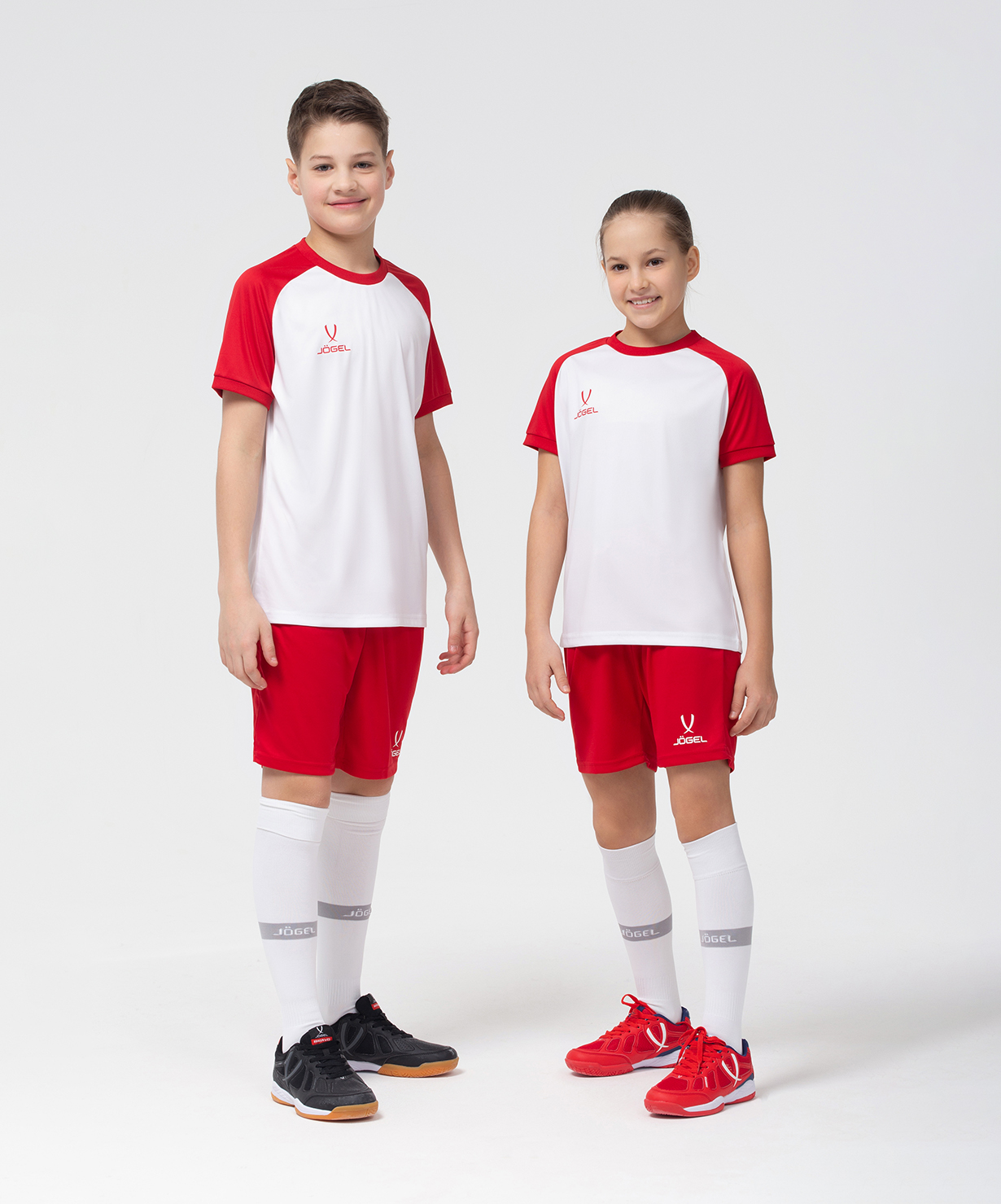 Фото Футболка игровая JOGEL CAMP Reglan Jersey, белый/красный, детский со склада магазина Спортев