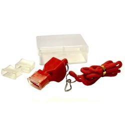 Свисток Classic пластиковый в боксе без шарика на шнурке красный E39267-2