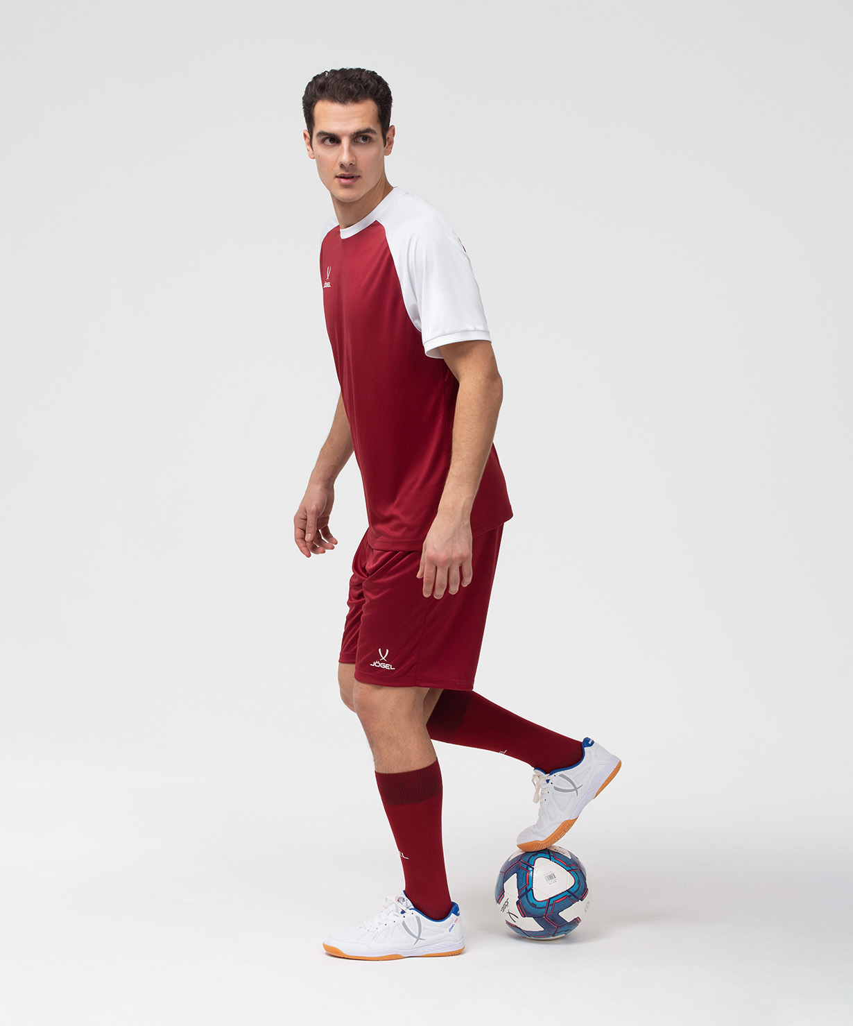 Фото Шорты игровые JOGEL CAMP Classic Shorts, гранатовый/белый со склада магазина Спортев