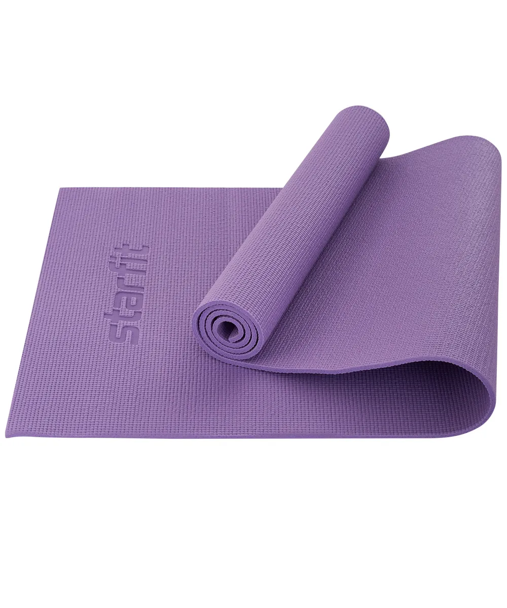 Фото Коврик для йоги 183x61x0,8 см StarFit FM-104 PVC фиолетовый пастель 18905 со склада магазина СпортЕВ