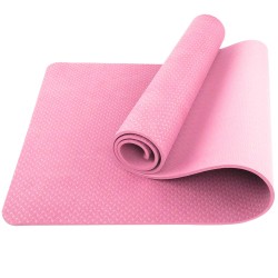 Коврик для йоги 183х61х0,6 см E39316 ТПЕ розовый