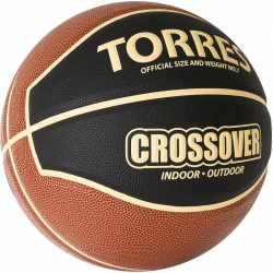Мяч баскетбольный Torres Crossover размер №7 ПУ тем. черно-оранж-бежевый B32097 Мяч баскетбольный Torres Crossover размер №7 ПУ тем. черно-оранж-бежевый B32097