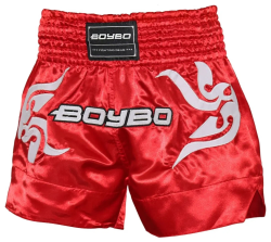 Шорты для тайского бокса BoyBo BST882 красные  0431
