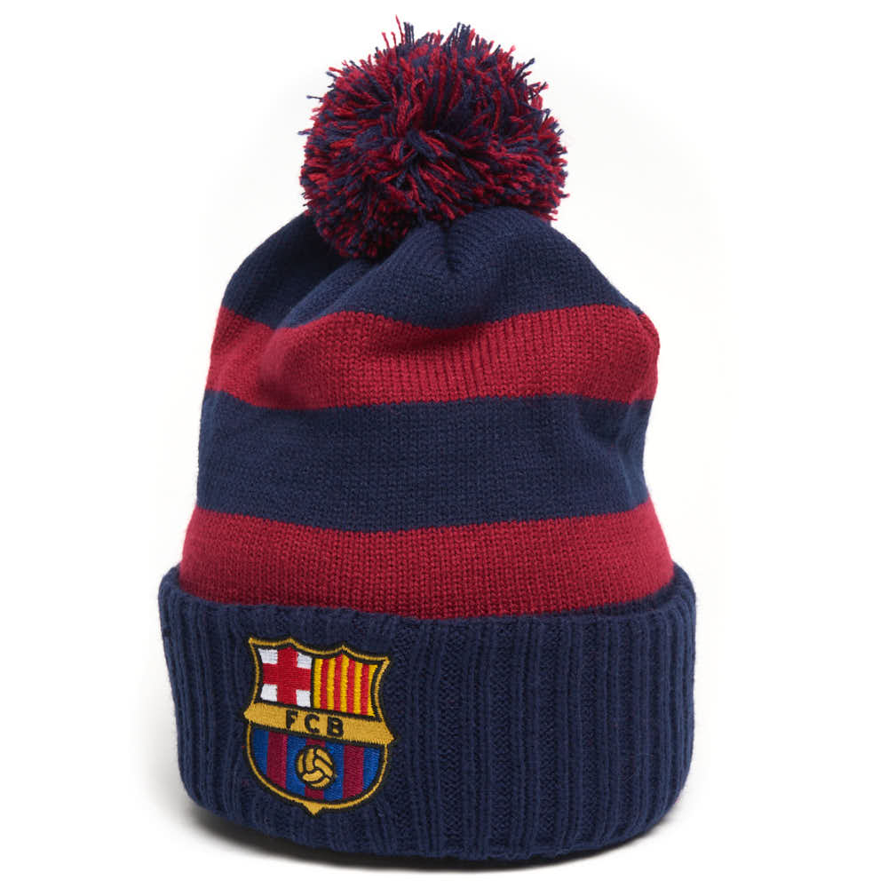 Фото Шапка Barcelona с помпоном в полоску сине-красная р.55-58 115115 со склада магазина Спортев
