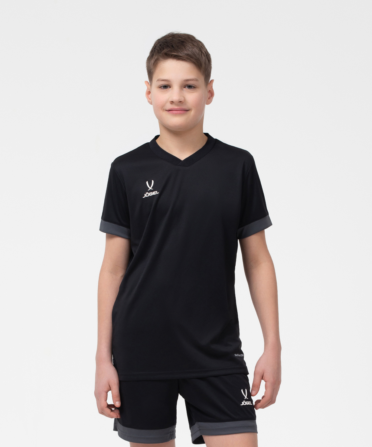 Фото Футболка игровая JOGEL DIVISION PerFormDRY Union Jersey, черный/темно-серый/белый со склада магазина Спортев